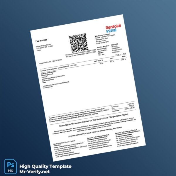 Kenya Rentokil Initial K Ltd Invoice Template in Word and PDF formats