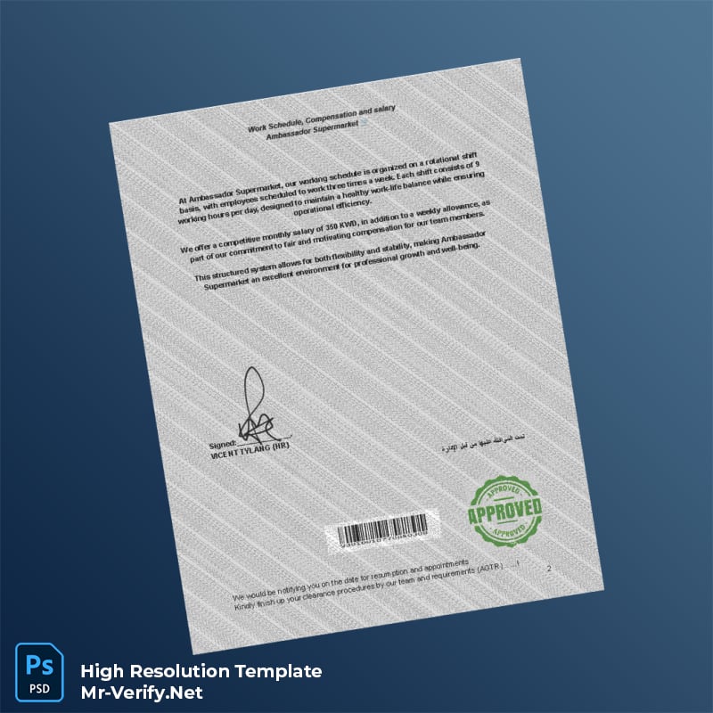 Kuwait%20Ambassador%20Supermarket%20Employment%20Verification%20Letter%20Template%20in%20Word%20and%20PDF%20formats-page2 Editable Kuwait Ambassador Supermarket Employment Verification Letter Template in Word and PDF formats page 2 Preview - Mac Doc