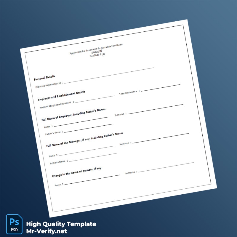 Labor Renewal Registration Establishment Certificate Template in Word and PDF formats Labor Renewal Registration Establishment Certificate Template in Word and PDF formats