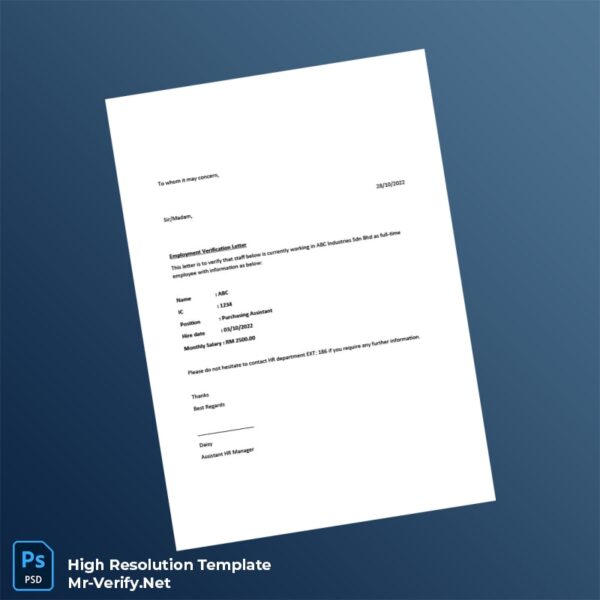 Malaysia%20ABC%20Industries%20Employment%20Verification%20Letter%20Template%20in%20Word%20and%20PDF%20formats Editable Malaysia ABC Industries Employment Verification Letter Word and Pdf Template Preview - Mac Doc