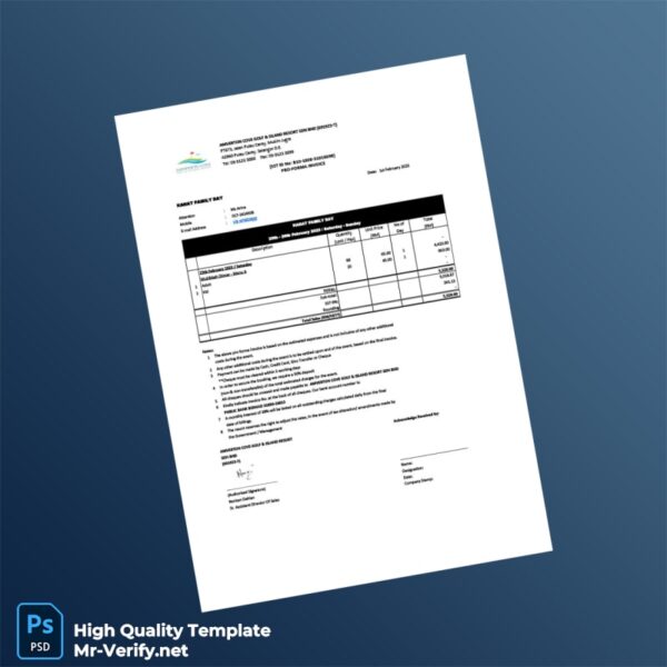 Malaysia Amverton Cove Golf Island Resort Sdn Bhd Pro Forma Invoice Template in Word and PDF formats