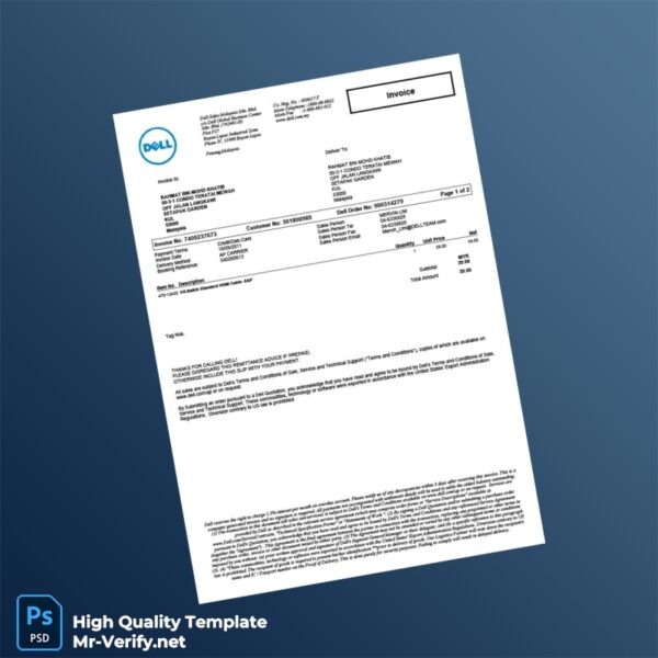Malaysia Dell Sales Malaysia Sdn Bhd Invoice Template in Word and PDF formats Malaysia Dell Sales Malaysia Sdn Bhd Invoice Template in Word and PDF formats