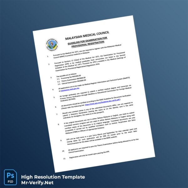 Editable Malaysia Medical Council Provisional Registration Guidelines Document in Word and PDF formats Preview - Mac Doc