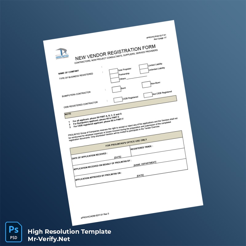 Malaysia%20ProLintas%20Vendor%20Registration%20Form%20Template%20in%20Word%20and%20PDF%20formats Editable Malaysia ProLintas Vendor Registration Form Word and Pdf Template Preview - Mac Doc