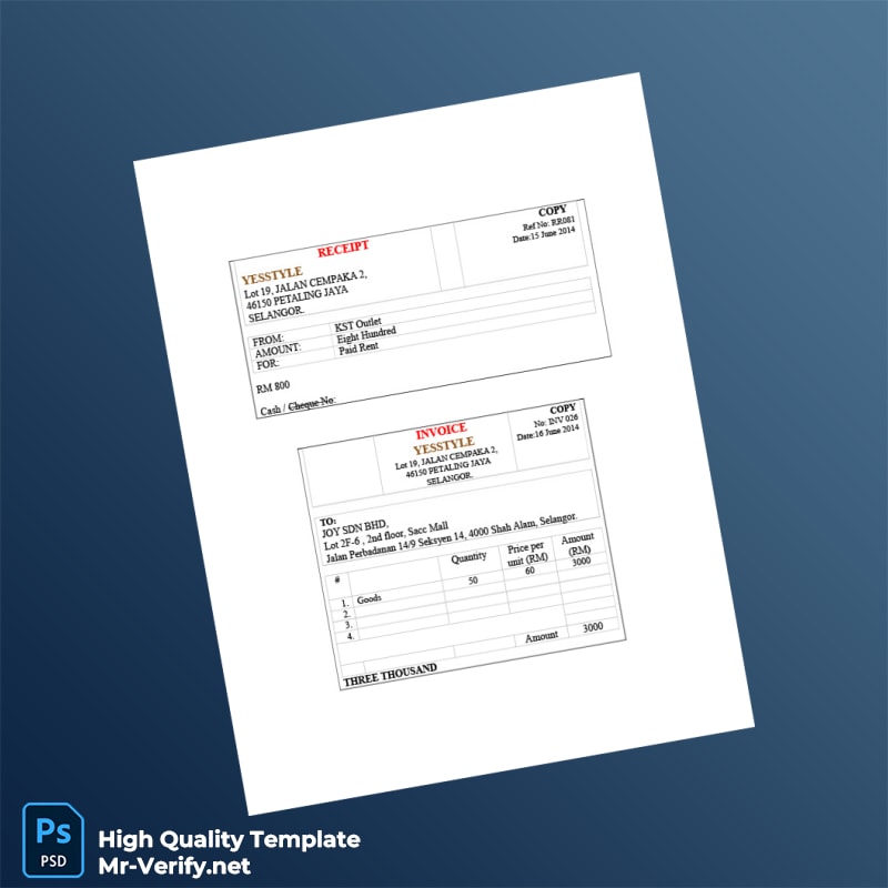 Malaysia Yesstyle Invoice Template in Word and PDF formats page 2 Malaysia Yesstyle Invoice Template in Word and PDF formats page 2