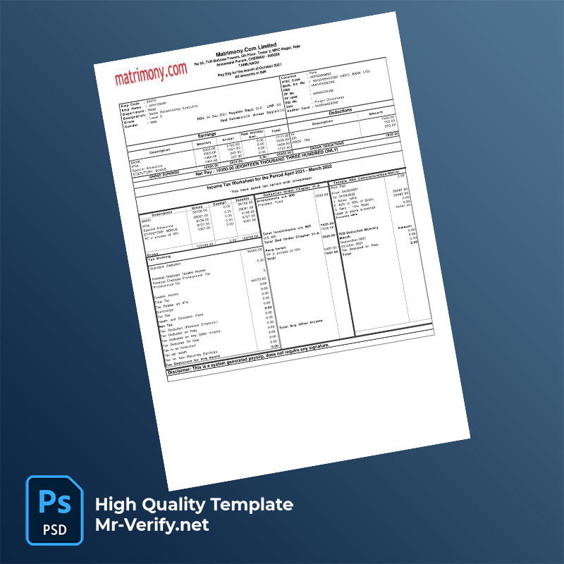 Matrimony.Com-Limited-payslip-word-and-pdf-template-mrverify Matrimony.Com Limited payslip word and pdf template