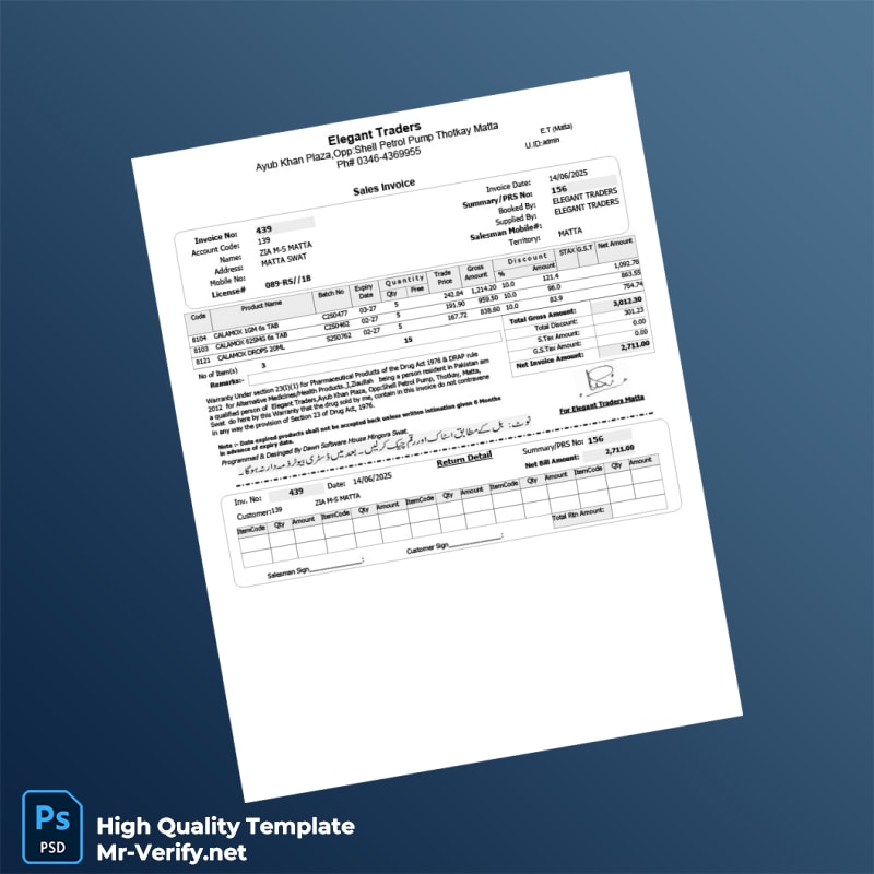 Pakistan Elegant Traders Invoice Template in Word and PDF formats page 2 Pakistan Elegant Traders Invoice Template in Word and PDF formats page 2