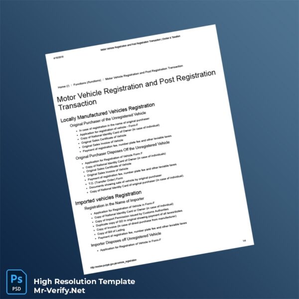 Pakistan%20Excise%20and%20Taxation%20Department%20Motor%20Vehicle%20Registration%20Certificate%20Template%20in%20Word%20and%20PDF%20formats Editable Pakistan Excise and Taxation Department Motor Vehicle Registration Certificate Word and Pdf Template Preview