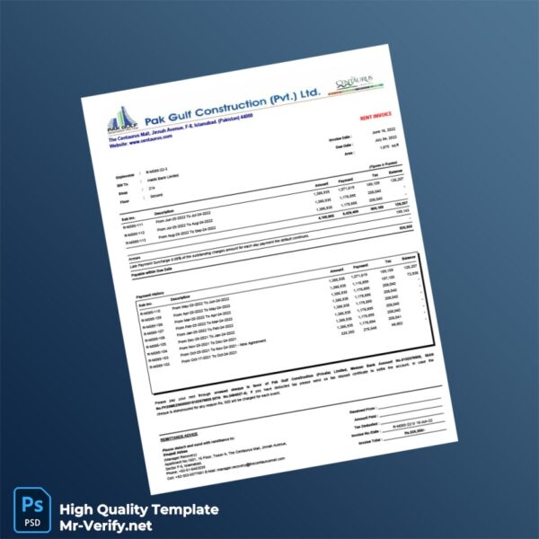 Pakistan Habib Bank Limited Invoice Template in Word and PDF formats Pakistan Habib Bank Limited Invoice Template in Word and PDF formats