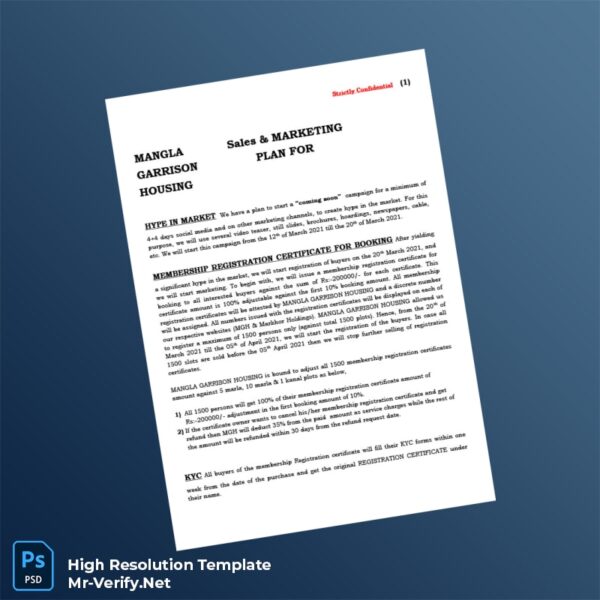 Editable Pakistan MGH Chamber of Commerce Business Registration Certificate Word and Pdf Template Preview - Mac Doc