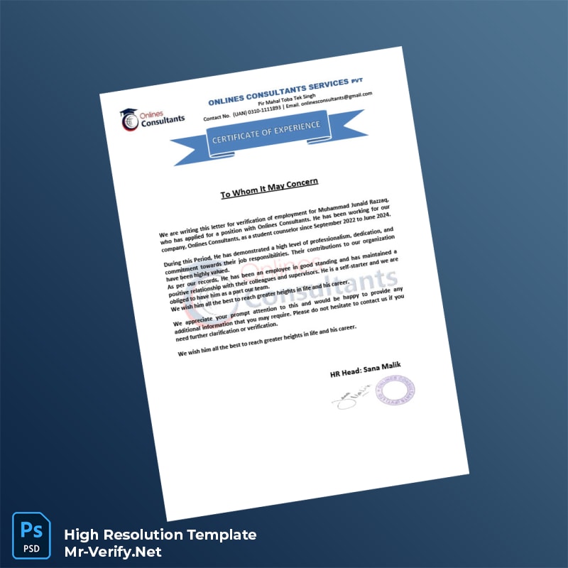 Pakistan%20Onlines%20Consultants%20Employment%20Verification%20Letter%20Template%20in%20Word%20and%20PDF%20formats Editable Pakistan Onlines Consultants Employment Verification Letter Word and Pdf Template Preview - Mac Doc