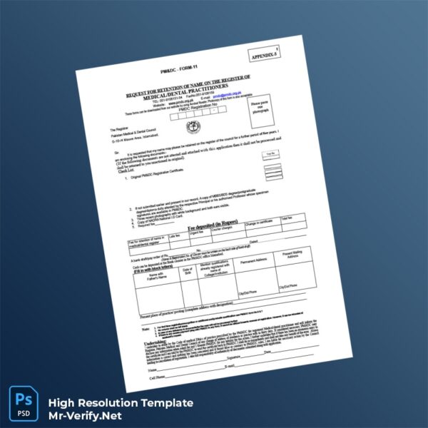 Editable Pakistan PM DC Registration Certificate Word and Pdf Template Preview - Mac Doc