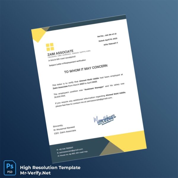 Pakistan%20Zaim%20Associate%20Employment%20Verification%20Letter%20Template%20in%20Word%20and%20PDF%20formats Editable Pakistan Zaim Associate Employment Verification Letter Word and Pdf Template Preview - Mac Doc