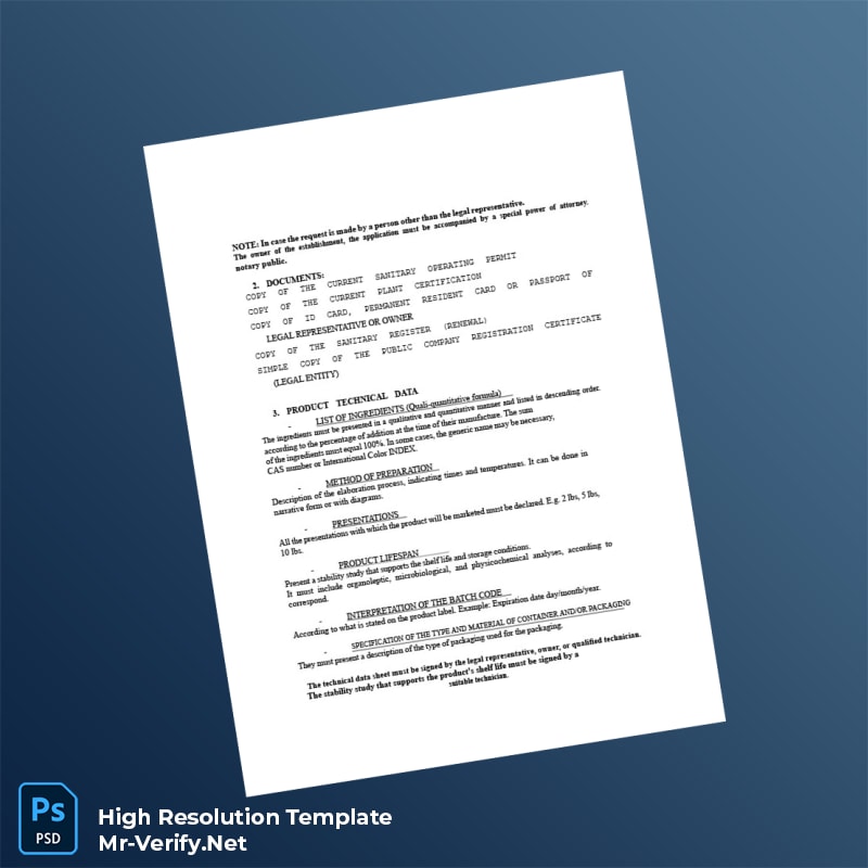 Panama%20Ministry%20of%20Health%20Food%20Sanitary%20Registration%20Certificate%20Template%20in%20Word%20and%20PDF%20formats-page2 Editable Panama Ministry of Health Food Sanitary Registration Certificate Template in Word and PDF formats page 2 Preview - Mac Doc