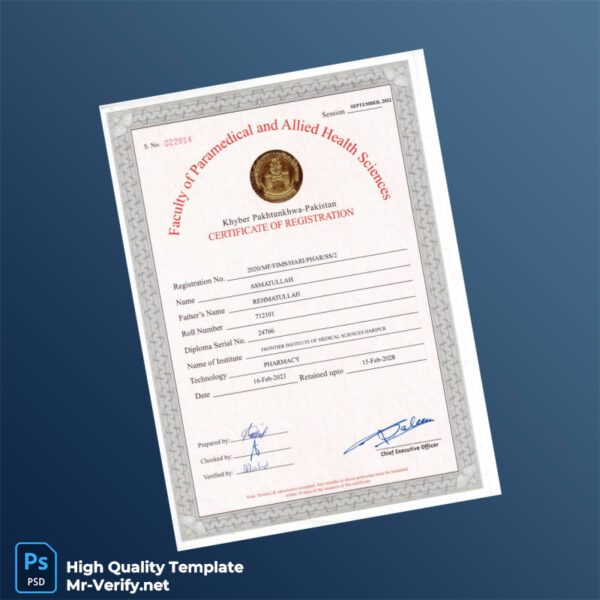 Pharmacy Registration Certificate Template in Word and PDF formats Pharmacy Registration Certificate Template in Word and PDF formats