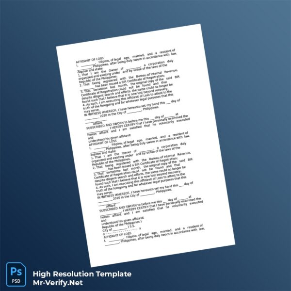 Philippines%20Affidavit%20of%20Loss%20Registration%20Certificate%20Template%20in%20Word%20and%20PDF%20formats Editable Philippines Affidavit of Loss Registration Certificate Word and Pdf Template Preview - Mac Doc