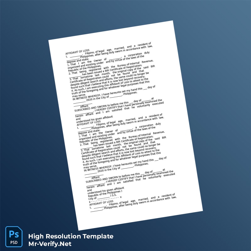 Philippines%20Affidavit%20of%20Loss%20Registration%20Certificate%20Template%20in%20Word%20and%20PDF%20formats Editable Philippines Affidavit of Loss Registration Certificate Word and Pdf Template Preview - Mac Doc