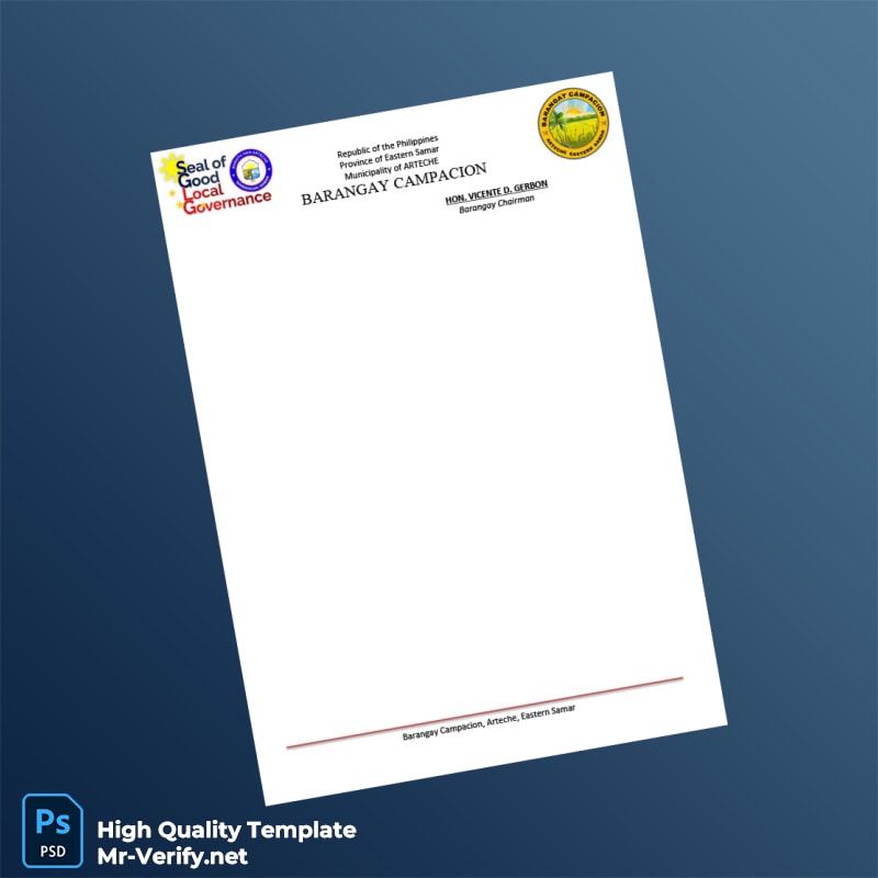 Philippines Barangay Campacion Late Registration Certificate Template in Word and PDF formats page 2 Philippines Barangay Campacion Late Registration Certificate Template in Word and PDF formats page 2