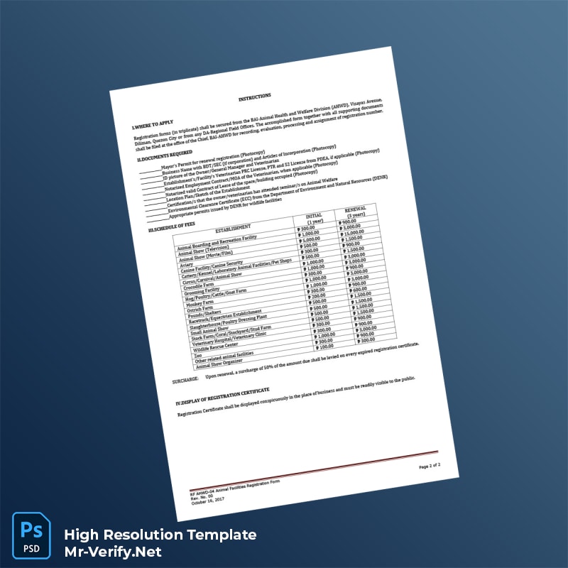 Philippines%20Bureau%20of%20Animal%20Industry%20Animal%20Facilities%20Registration%20Form%20Template%20in%20Word%20and%20PDF%20formats-page2 Editable Philippines Bureau of Animal Industry Animal Facilities Registration Form Template in Word and PDF formats page 2 Preview - Mac Doc