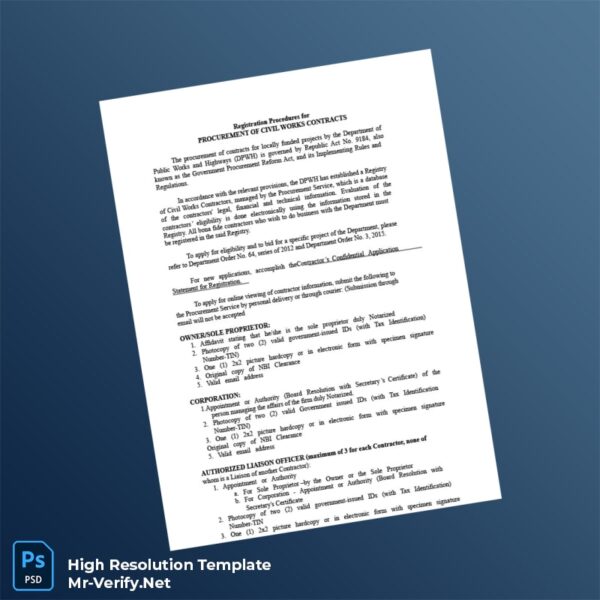 Philippines%20Department%20of%20Public%20Works%20and%20Highways%20Registration%20Requirements%20Document%20Template%20in%20Word%20and%20PDF%20formats Editable Philippines Department of Public Works and Highways Registration Requirements Document Word and Pdf Template Preview - Mac Doc