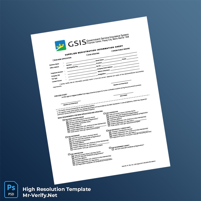 Philippines%20GSIS%20Supplier%20Registration%20Information%20Sheet%20Template%20in%20Word%20and%20PDF%20formats Editable Philippines GSIS Supplier Registration Information Sheet Word and Pdf Template Preview - Mac Doc