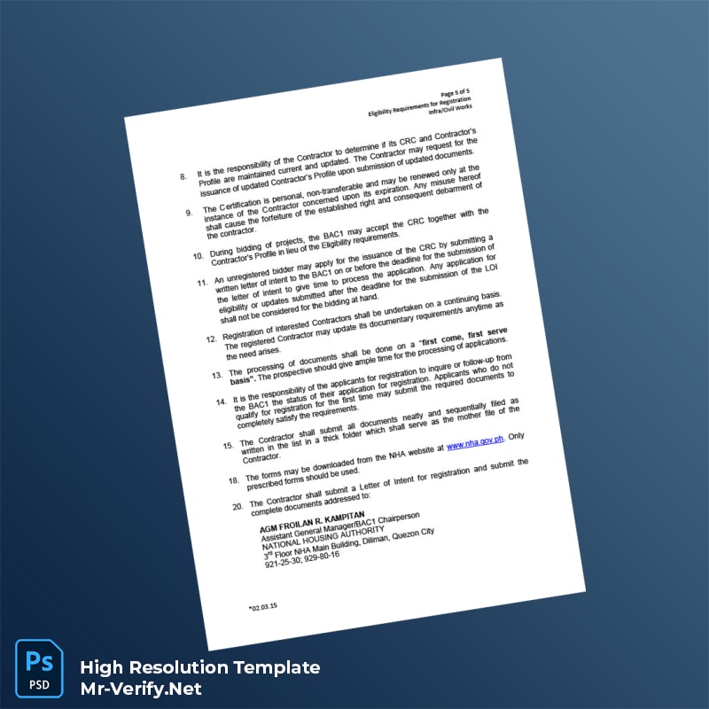 Philippines%20National%20Housing%20Authority%20Contractor%20Registration%20Certificate%20Template%20in%20Word%20and%20PDF%20formats-page5 Editable Philippines National Housing Authority Contractor Registration Certificate Template in Word and PDF formats page 5 Preview - Mac Doc