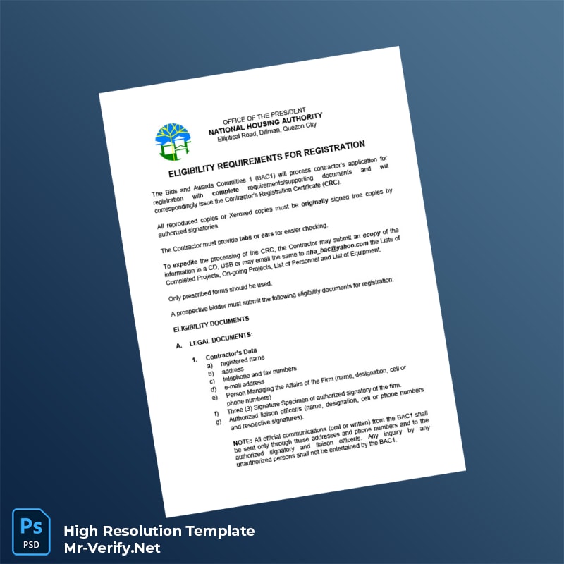 Philippines%20National%20Housing%20Authority%20Contractor%20Registration%20Certificate%20Template%20in%20Word%20and%20PDF%20formats Editable Philippines National Housing Authority Contractor Registration Certificate Word and Pdf Template Preview - Mac Doc