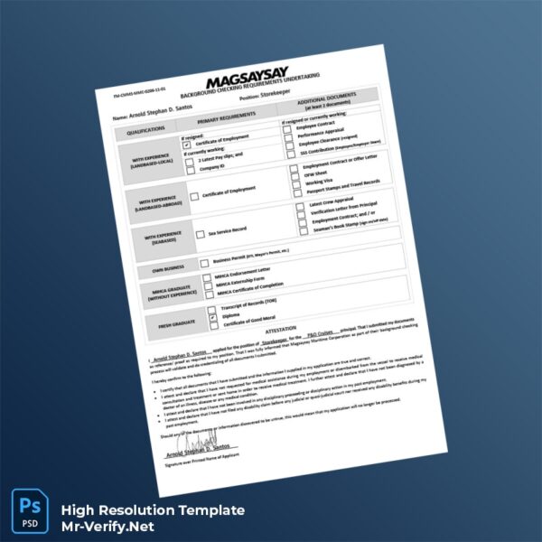 Editable Philippines P O Cruises Employment Verification Letter Word and Pdf Template Preview - Mac Doc