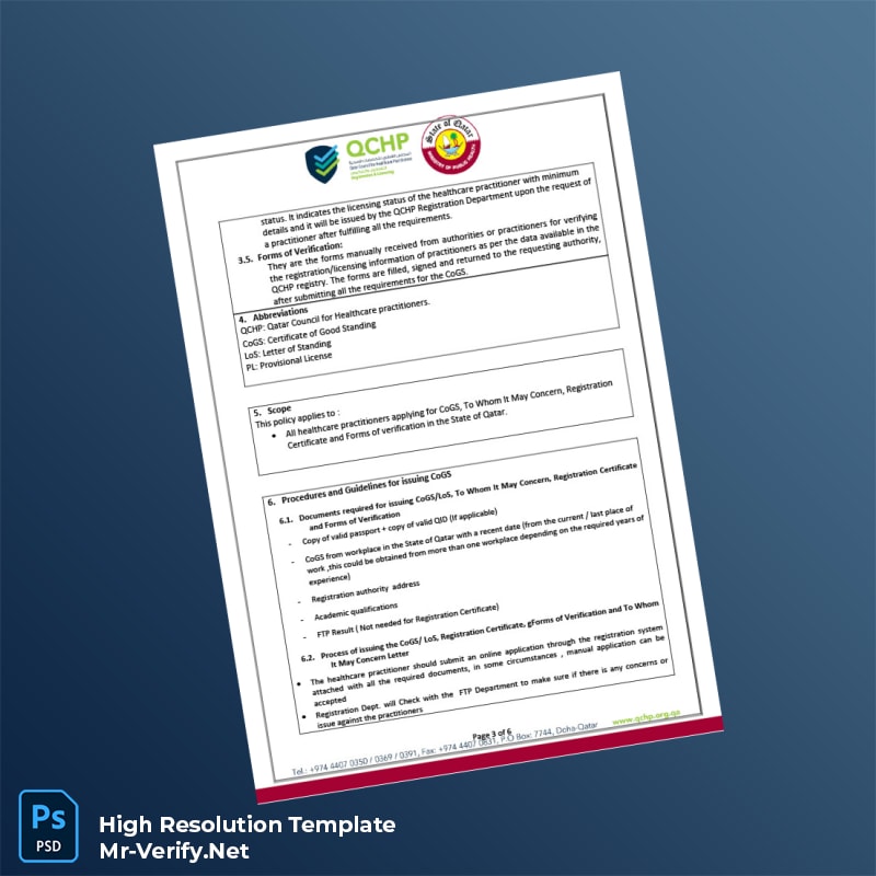 Qatar%20Qatar%20Council%20for%20Healthcare%20Practitioners%20Certificate%20of%20Good%20Standing%20Template%20in%20Word%20and%20PDF%20formats-page3 Editable Qatar Qatar Council for Healthcare Practitioners Certificate of Good Standing Template in Word and PDF formats page 3 Preview - Mac Doc