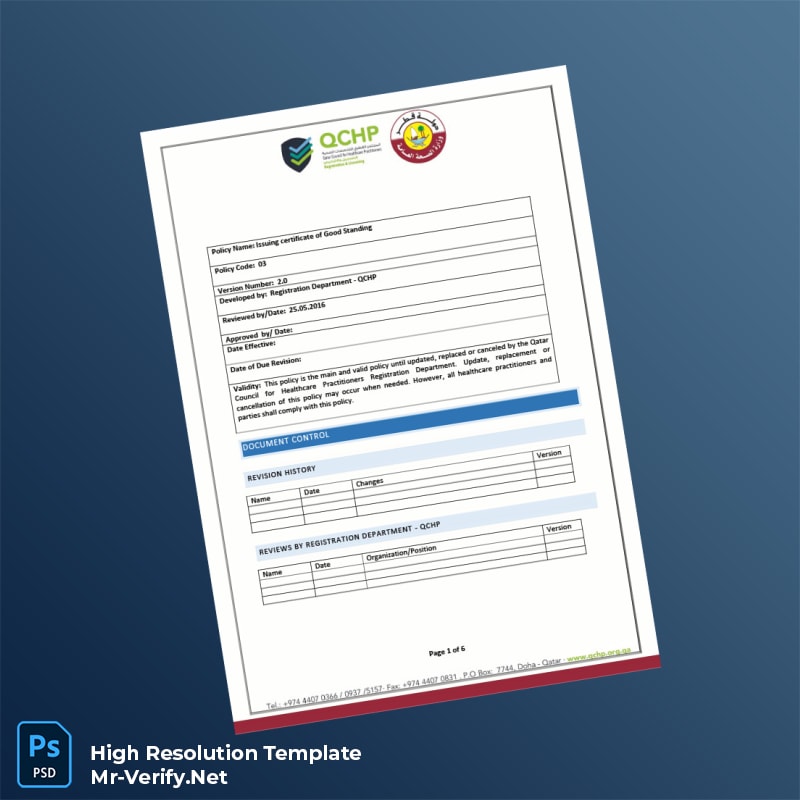 Qatar%20Qatar%20Council%20for%20Healthcare%20Practitioners%20Certificate%20of%20Good%20Standing%20Template%20in%20Word%20and%20PDF%20formats Editable Qatar Qatar Council for Healthcare Practitioners Certificate of Good Standing Word and Pdf Template Preview - Mac Doc