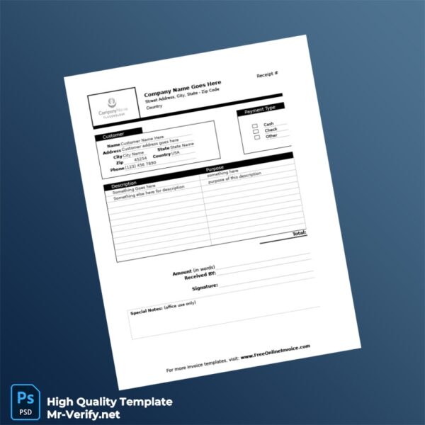 Receipt Invoice Template in Word and PDF formats Receipt Invoice Template in Word and PDF formats