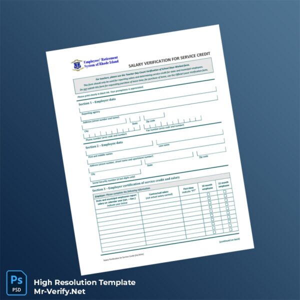 Editable Rhode Island Employees Retirement System Income Verification Letter Word and Pdf Template Preview - Mac Doc