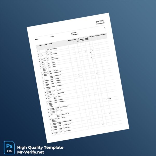 Sales Invoice Template in Word and PDF formats