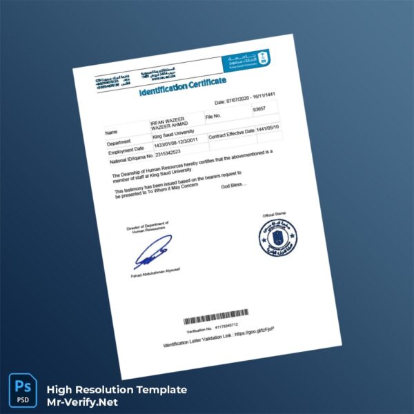 Saudi%20Arabia%20King%20Saud%20University%20Employment%20Verification%20Letter%20Template%20in%20Word%20and%20PDF%20formats Editable Saudi Arabia King Saud University Employment Verification Letter Word and Pdf Template Preview - Mac Doc