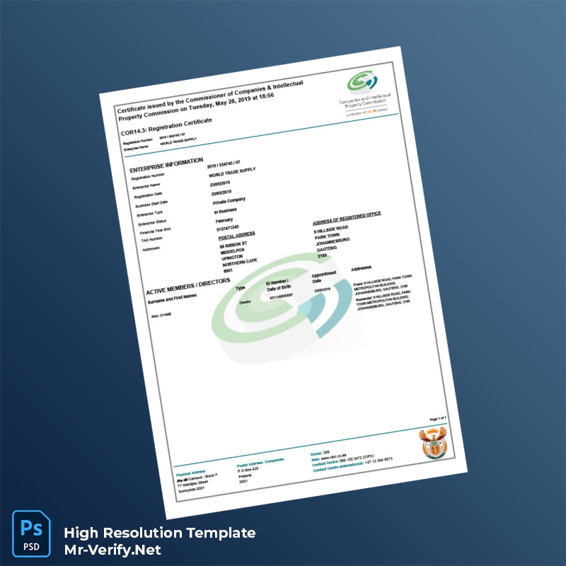 South%20Africa%20Commissioner%20of%20Companies%20Business%20Registration%20Certificate%20Template%20in%20Word%20and%20PDF%20formats Editable South Africa Commissioner of Companies Business Registration Certificate Word and Pdf Template Preview - Mac Doc
