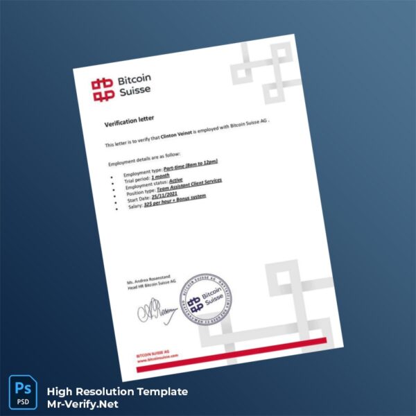 Switzerland%20Bitcoin%20Suisse%20AG%20Employment%20Verification%20Letter%20Template%20in%20Word%20and%20PDF%20formats Editable Switzerland Bitcoin Suisse AG Employment Verification Letter Word and Pdf Template Preview - Mac Doc