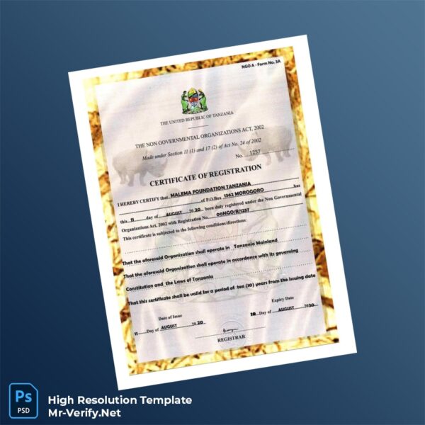 Tanzania%20Registrar%20Certificate%20of%20Registration%20Template%20in%20Word%20and%20PDF%20formats Editable Tanzania Registrar Certificate of Registration Word and Pdf Template Preview - Mac Doc