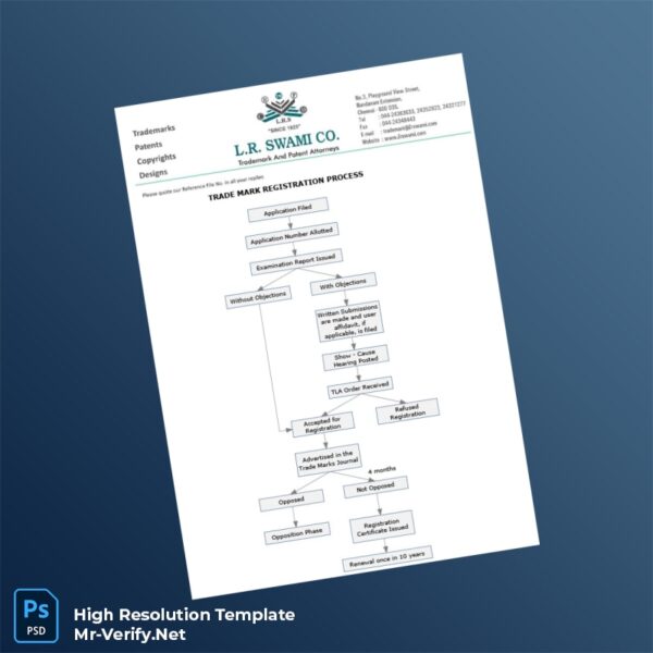 Editable Trademark Registration Process Registration Certificate Word and Pdf Template Preview - Mac Doc