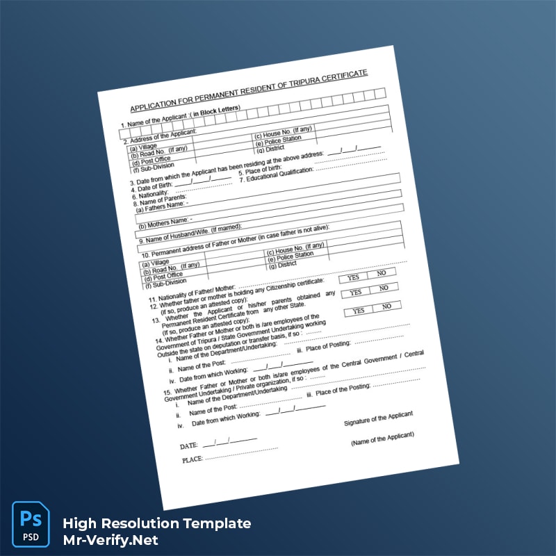 Tripura%20Government%20Permanent%20Resident%20Certificate%20Application%20Form%20Template%20in%20Word%20and%20PDF%20formats Editable Tripura Government Permanent Resident Certificate Application Form Word and Pdf Template Preview - Mac Doc