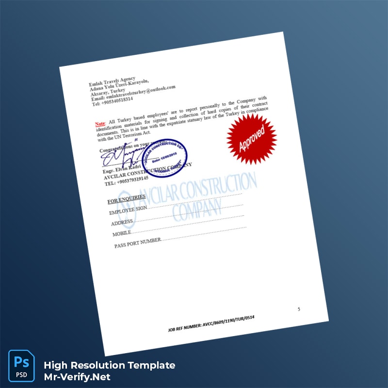 Turkey%20Avcilar%20Construction%20Company%20Employment%20Verification%20Letter%20Template%20in%20Word%20and%20PDF%20formats-page5 Editable Turkey Avcilar Construction Company Employment Verification Letter Template in Word and PDF formats page 5 Preview - Mac Doc
