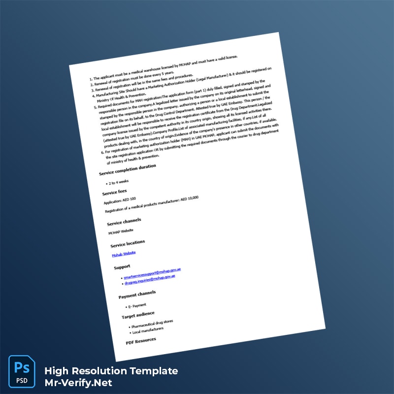 UAE%20Ministry%20of%20Health%20and%20Prevention%20Business%20Registration%20Certificate%20Template%20in%20Word%20and%20PDF%20formats-page2 Editable UAE Ministry of Health and Prevention Business Registration Certificate Template in Word and PDF formats page 2 Preview - Mac Doc