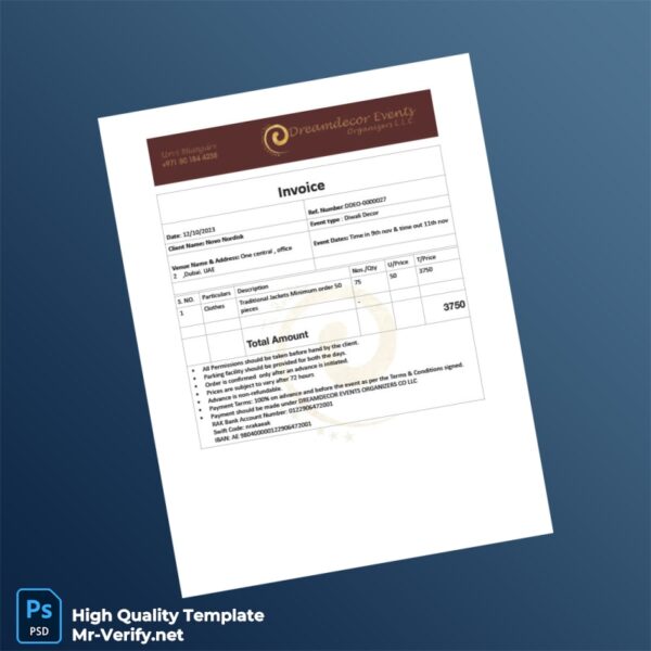UAE Novo Nordisk Invoice Template in Word and PDF formats UAE Novo Nordisk Invoice Template in Word and PDF formats