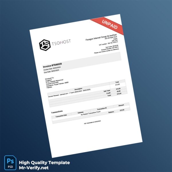 UK Paragon Internet Group Invoice Template in Word and PDF formats UK Paragon Internet Group Invoice Template in Word and PDF formats