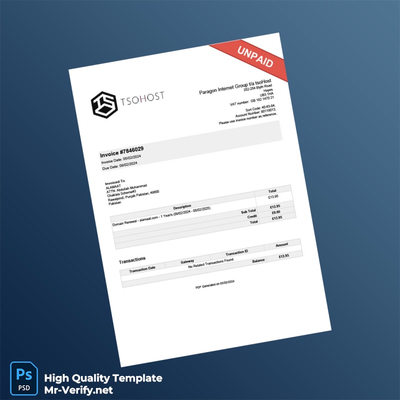 UK Paragon Internet Group Invoice Template in Word and PDF formats UK Paragon Internet Group Invoice Template in Word and PDF formats