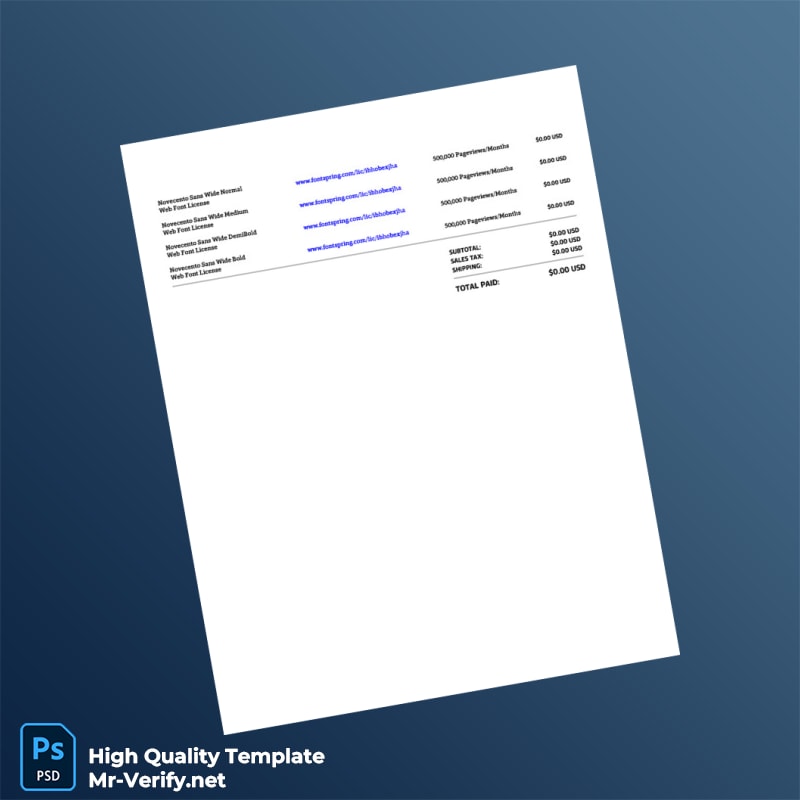 USA Fontspring Invoice Template in Word and PDF formats page 2 USA Fontspring Invoice Template in Word and PDF formats page 2