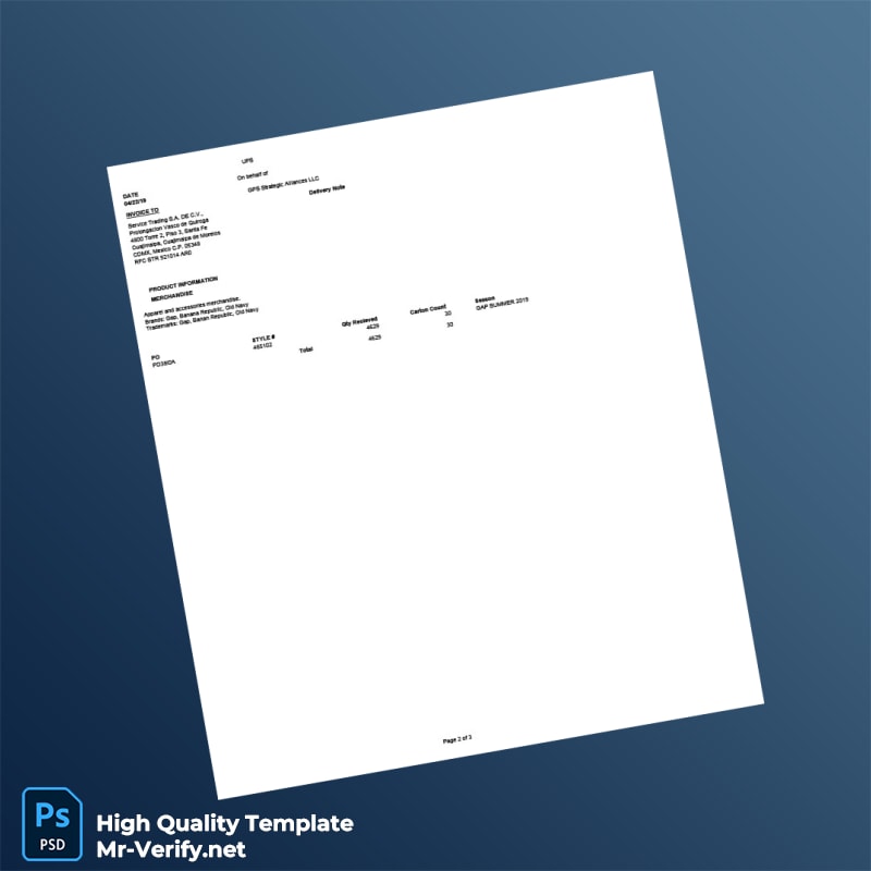 USA GPS Strategic Alliances LLC Commercial Invoice Template in Word and PDF formats page 2 USA GPS Strategic Alliances LLC Commercial Invoice Template in Word and PDF formats page 2