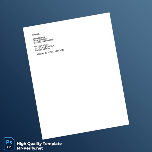 USA Howard Fell Invoice Template in Word and PDF formats