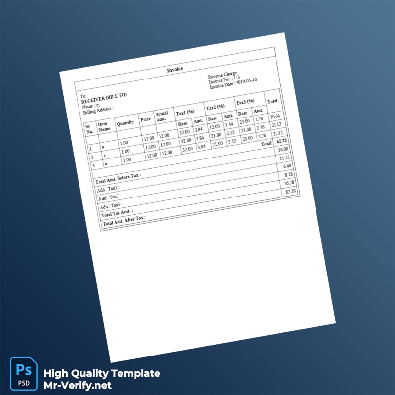 USA Invoice 123 Template in Word and PDF formats USA Invoice 123 Template in Word and PDF formats