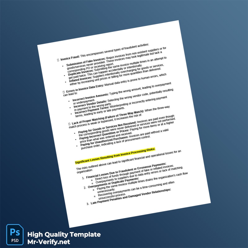 USA Invoice Processing Template in Word and PDF formats page 2 USA Invoice Processing Template in Word and PDF formats page 2
