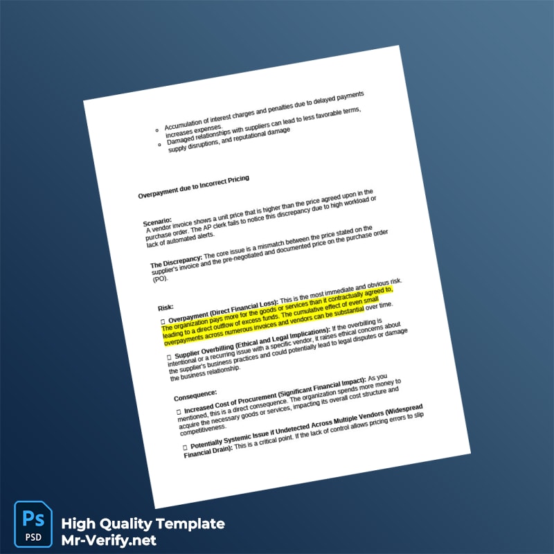 USA Invoice Processing Template in Word and PDF formats page 3 USA Invoice Processing Template in Word and PDF formats page 3